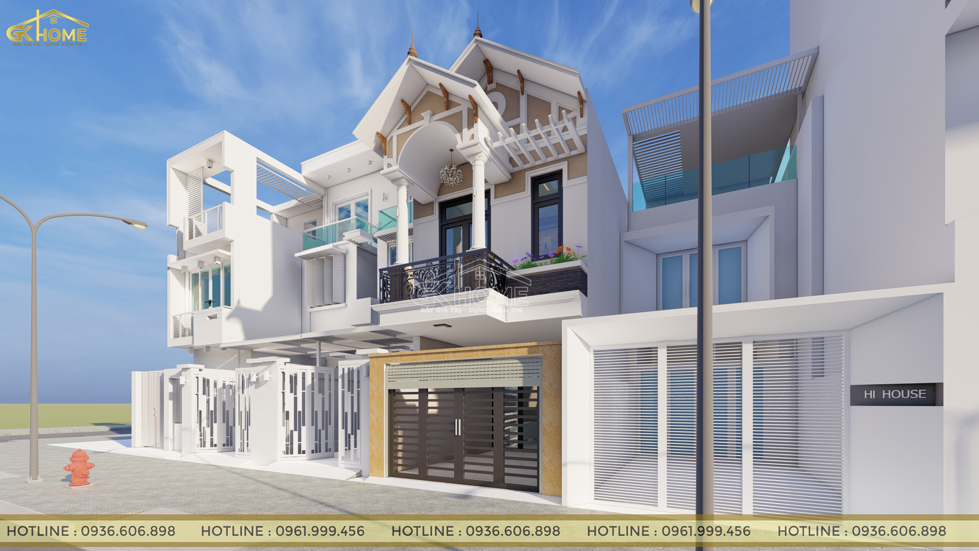 Biệt thự mái thái 2 tầng