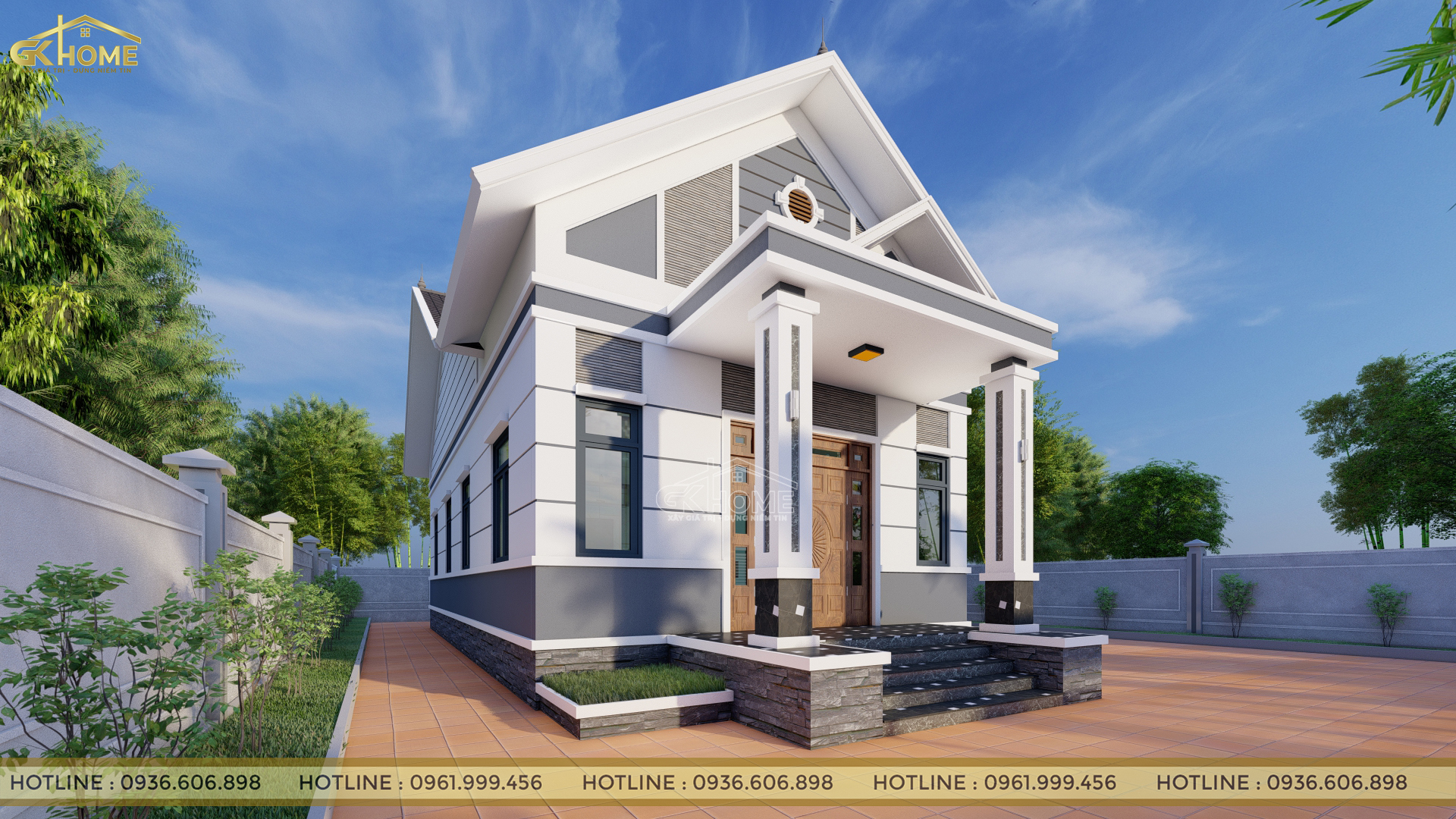 Nhà cấp 4 mái thái 4 phòng ngủ