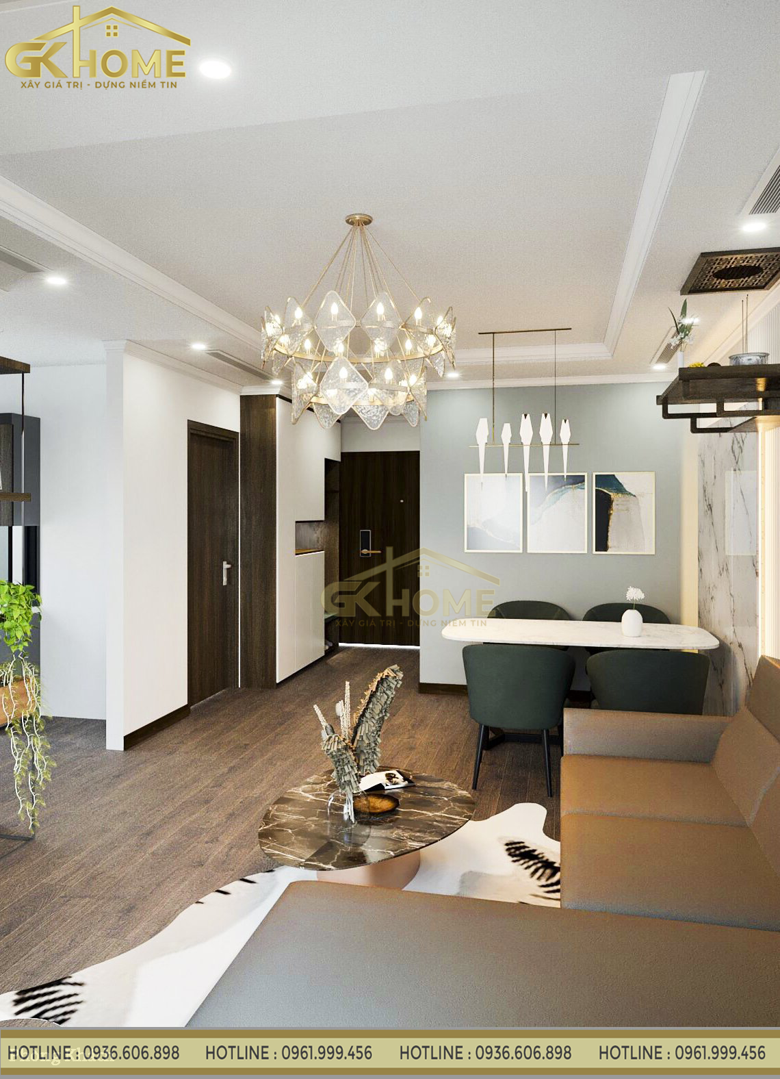 Hướng nhìn từ phòng khách đến lối vào