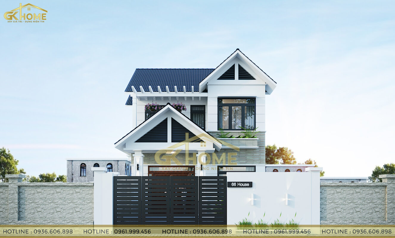 Tổng thể mặt tiền của ngôi nhà