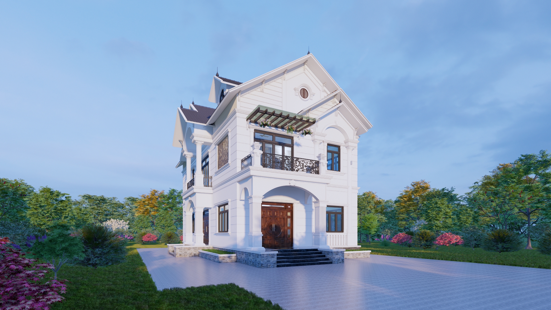 Màu trắng tạo cảm giác thanh thoát cho từ chi tiết trong ngôi nhà