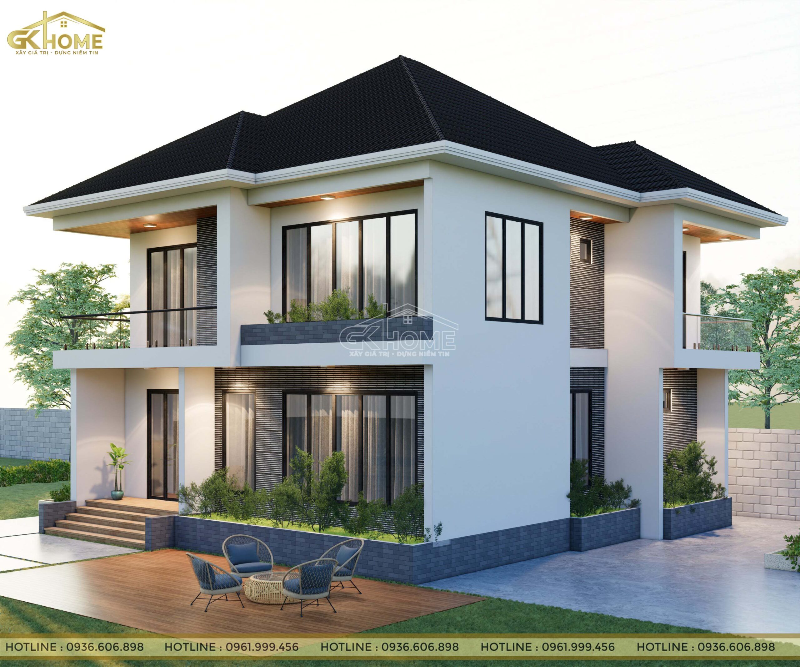 bạn có thể thấy được ngôi nhà thiết kế theo hình chữ Nhật, kiến trúc nhà ở phổ biến tại Việt Nam, vừa giữ được vẻ đẹp truyền thống song không kém phần hiện đại
